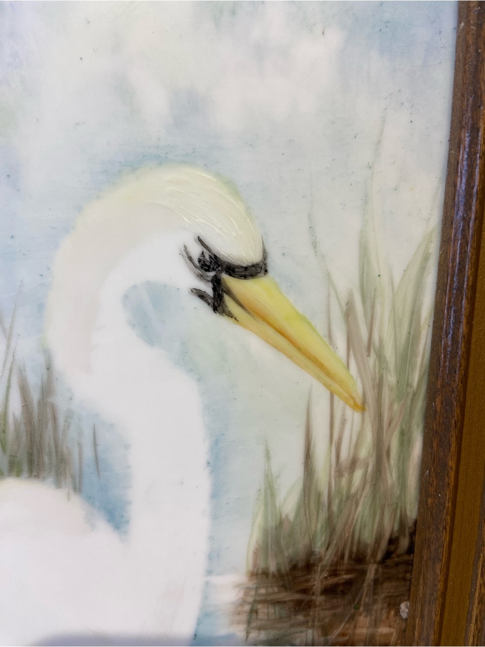 Pair of Hand Painted Birds on Porcelain Tile - Picture 6 of 10